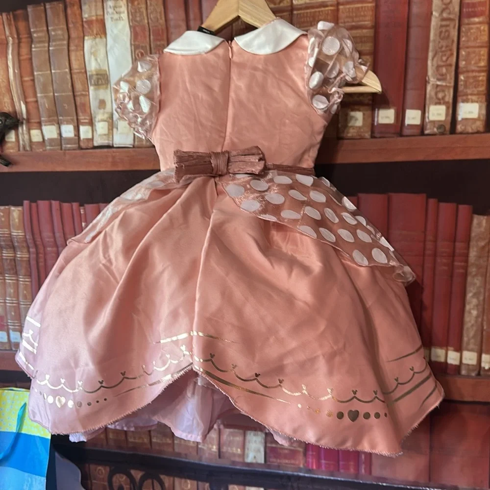 Disney Minnie Mouse Prestige Costume Dress Rose Gold XS 3T 4T - Picture 4 of 8